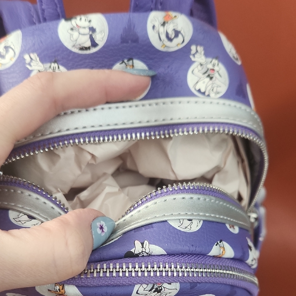 NWT! Disney100 Loungefly Backpack With Matching Ears - Picture 5 of 11